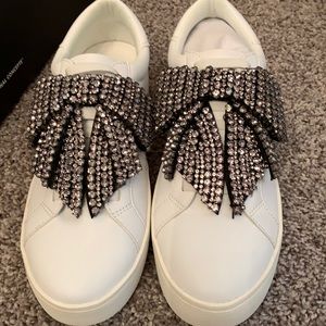 INC Danelia white sneakers with crystal bow NIB